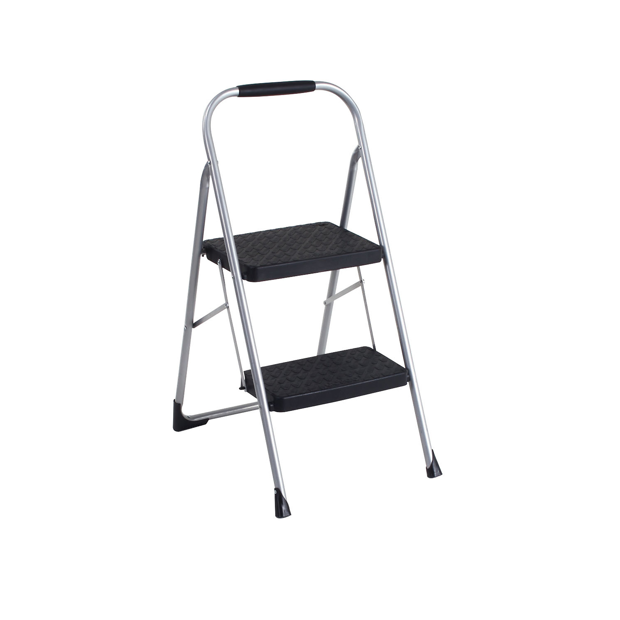 Cosco 2-Step Folding Step Stool, 225 lb. Capacity, Black, Height 37.09 ft, Capacity 225 lb, Material Steel, Model# 11308PBL1E